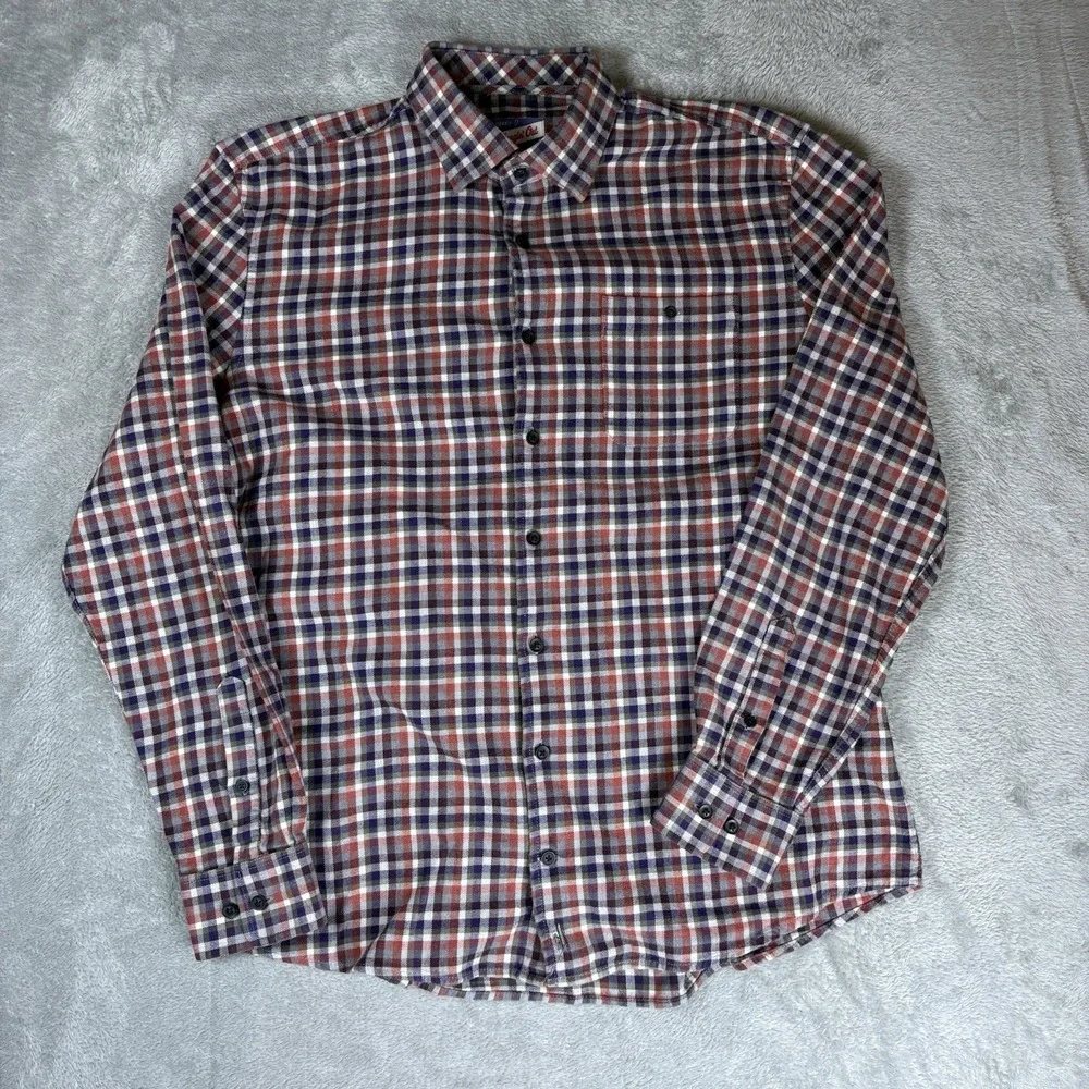 Johnnie-O Hangin Out Shirt Men's L Plaid Pocket Flannel‎ Button Up